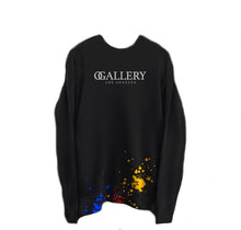 Load image into Gallery viewer, OGALLERY Black Embroidered Crewneck With Paint Splatter
